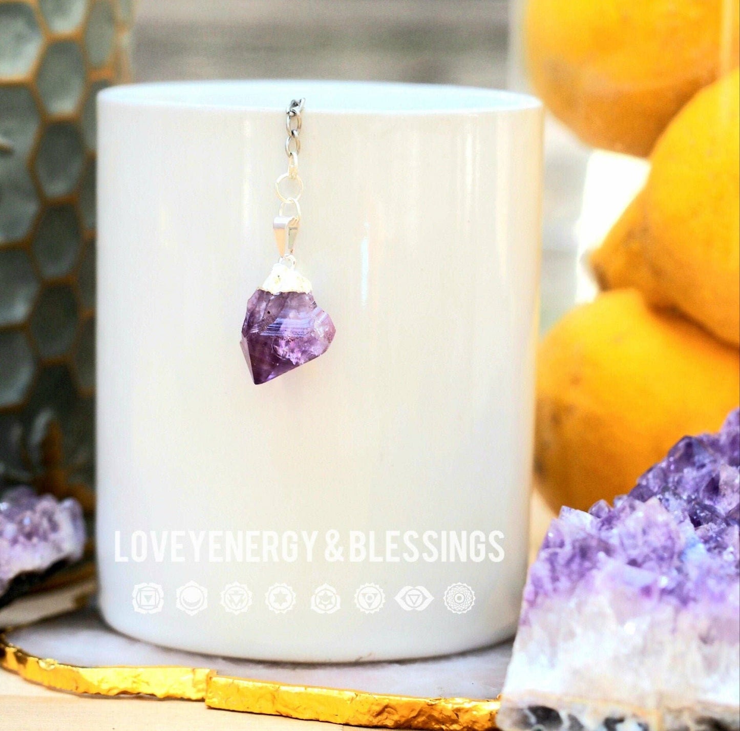 Amethyst Crystal Tea Infuser, Crystal Loose Leaf Tea Ball